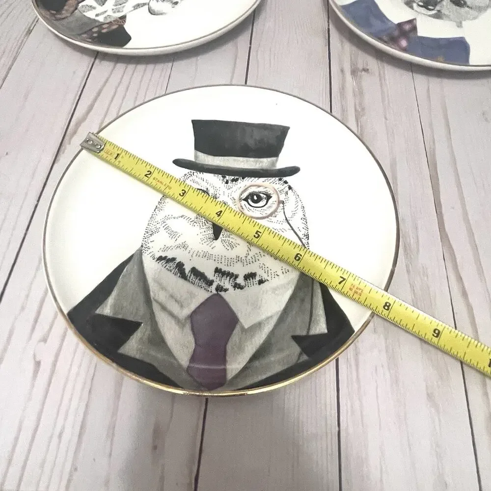 Pier 1 Book Club Collection Fine China Salad Plates set of 3 Different Prints
